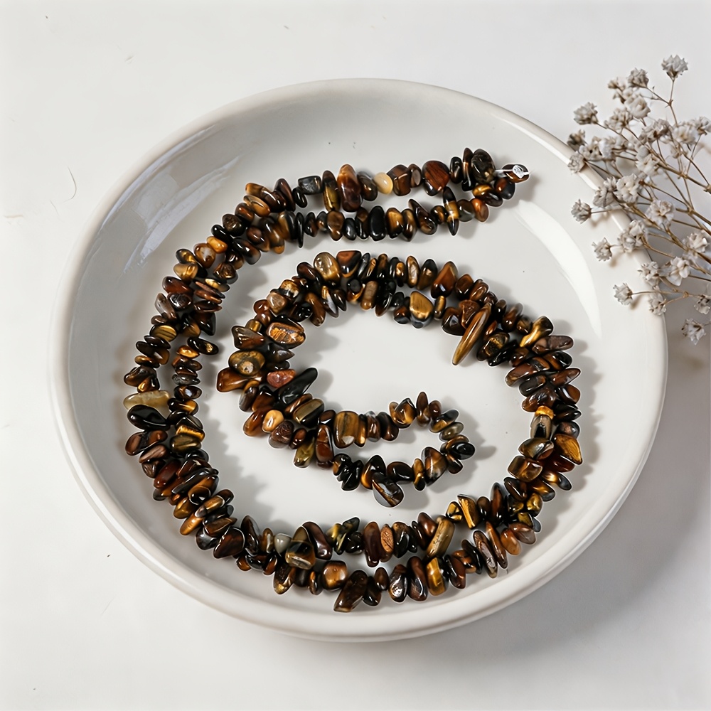 Vintage Brown-Toned Synthetic Tiger's Eye Beaded Strand, Handmade